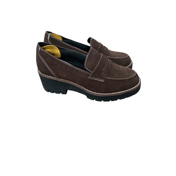 Blondo Womens Brown Suede Waterproof loafers Size 6.5 - Picture 2 of 5